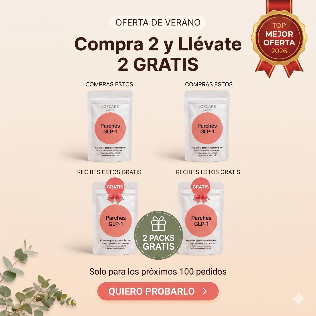 Loecare GLP-1 Parches (2 PACKS GRATIS)