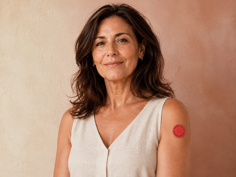 Retrato de campaña LOECARE con parche coral