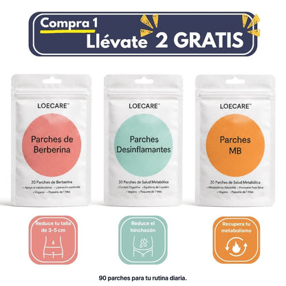 Trío Parches Metabólicos - LOECARE™ (90 Parches)